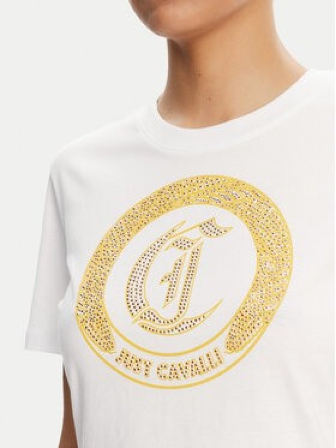 Just Cavalli T-Shirt 78PAHE13 Biały Regular Fit