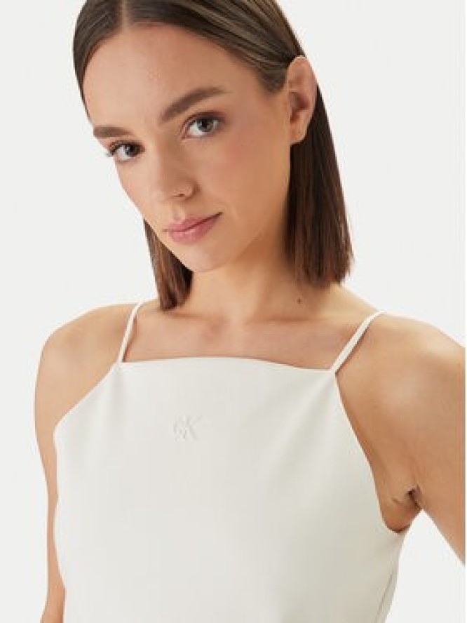 Calvin Klein Jeans Top Ponte LV044F206G Beżowy Slim Fit