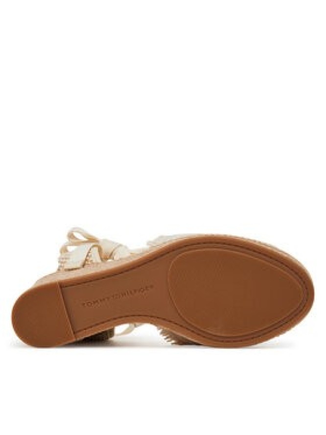 Tommy Hilfiger Espadryle Fringe Canvas High Wedge FW0FW08878 Écru