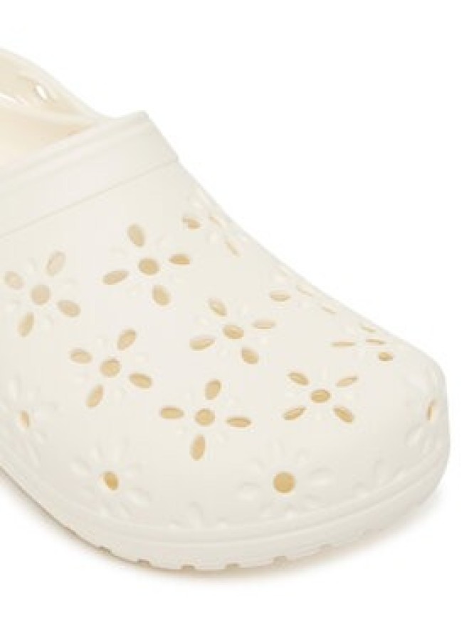 Crocs Klapki Classic Floral Cut-Out Clog 210927 Écru
