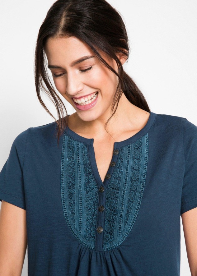 T-shirt z przędzy mieszankowej z krótkimi rękawami