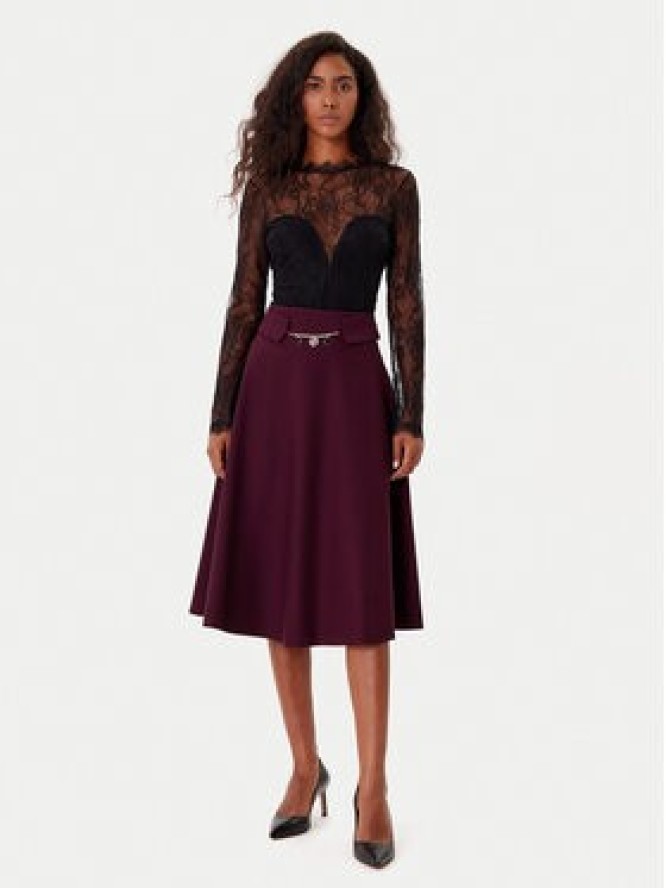 Rinascimento Spódnica trapezowa CFC0126216003 Bordowy Regular Fit