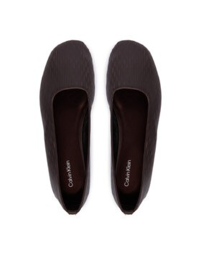 Calvin Klein Baleriny Oblique Ballerina Cut Lth HW0HW03033 Bordowy