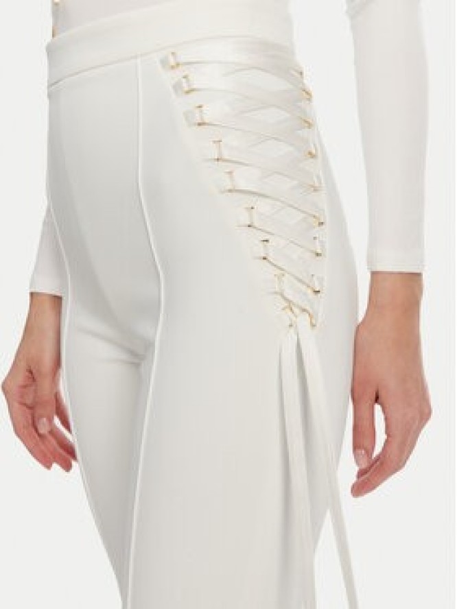 Elisabetta Franchi Spodnie materiałowe PA-083-51E2 Biały Regular Fit