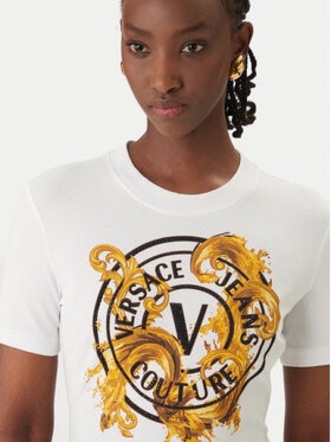 Versace Jeans Couture Sukienka codzienna 80HAOE01 CJ02E Biały Slim Fit
