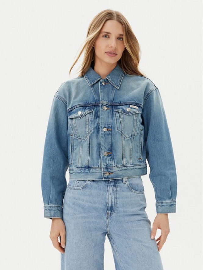 Calvin Klein Kurtka jeansowa LV047B075G Niebieski Regular Fit