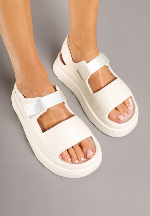 Białe Sandały Sportowe na Grubej Podeszwie Lisaniel