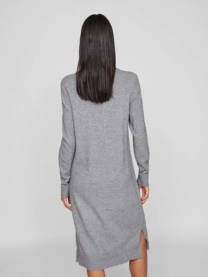 Vila Sukienka dzianinowa w kolorze szarym rozmiar: S