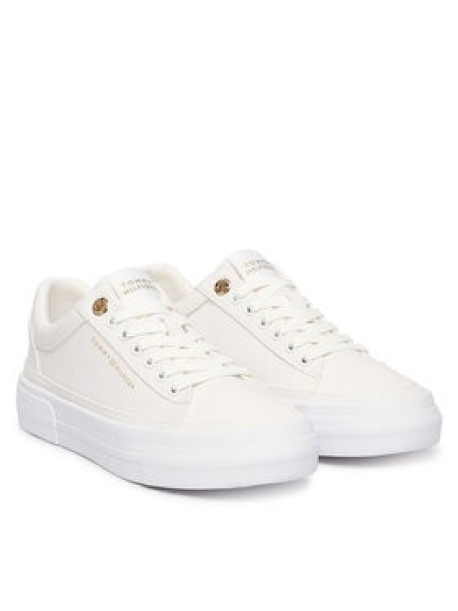Tommy Hilfiger Sneakersy Th Foxing Platform Canvas FW0FW09480 Biały