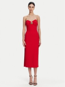 Elisabetta Franchi Sukienka koktajlowa AB-769-51E2 Czerwony Regular Fit