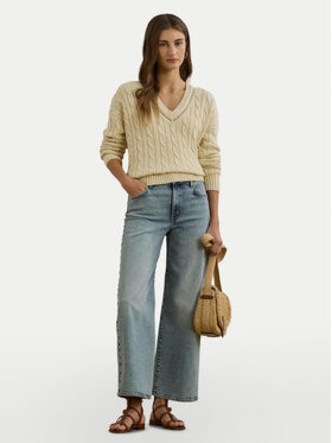 LAUREN RALPH LAUREN Sweter 200971374002 Beżowy Relaxed Fit