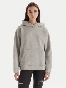 adidas Bluza ALL SZN Holiday Glitter Fleece JV5757 Szary Loose Fit