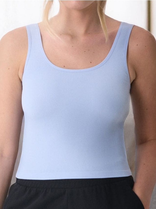 Top w prążki - błękitny