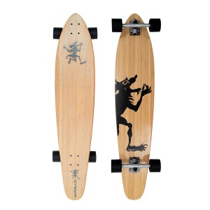 Longboard – Deskorolka Bambusowa ABEC-9 dla Nastolatków i Dorosłych, Kicktail