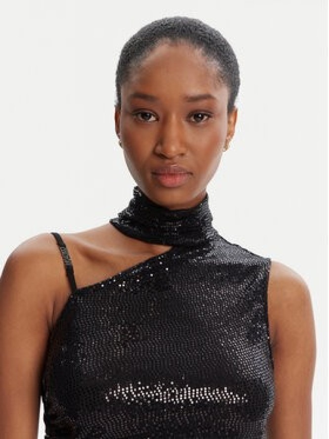 Versace Jeans Sukienka koktajlowa Side Curly Plachet D 79HAO909 Czarny Slim Fit