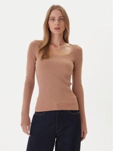 Kontatto Sweter 3M0830C Beżowy Slim Fit