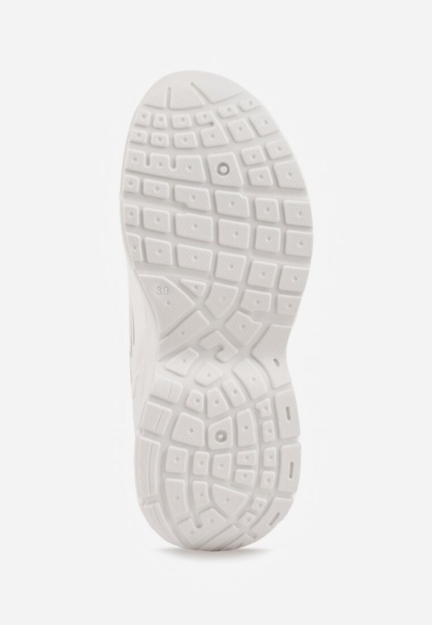 Biało-Srebrne Sneakersy Vices na Platformie Ozdobione Tłoczeniem Natiselle