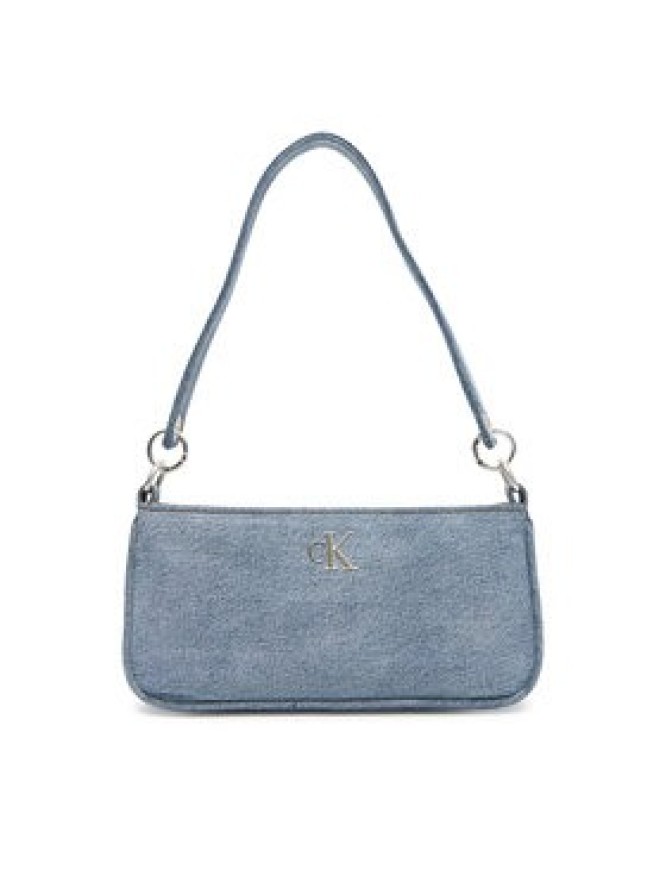 Calvin Klein Torebka Denim Shoulder Pouch W/Strap LV04F3217G Niebieski