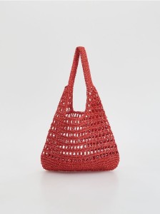 Pleciona torebka hobo - czerwony