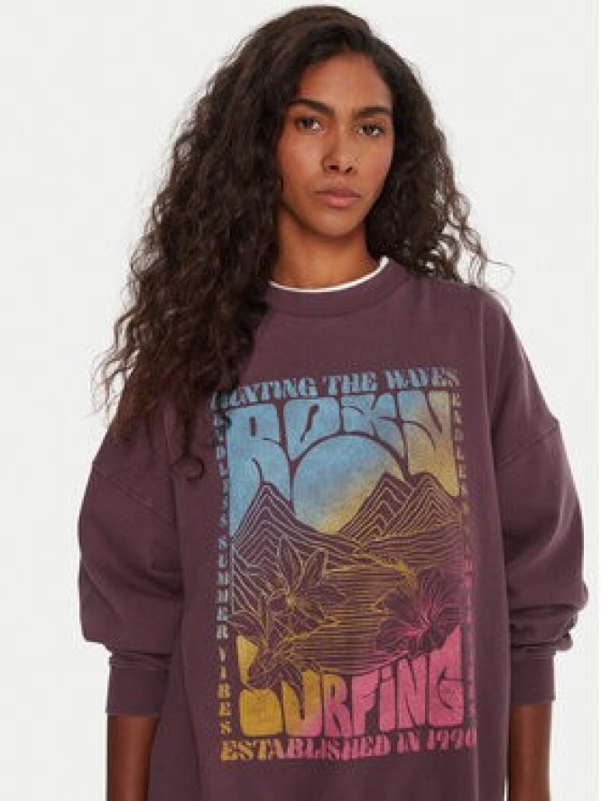 Roxy Bluza Lineup ERJFT05005 Fioletowy Oversize