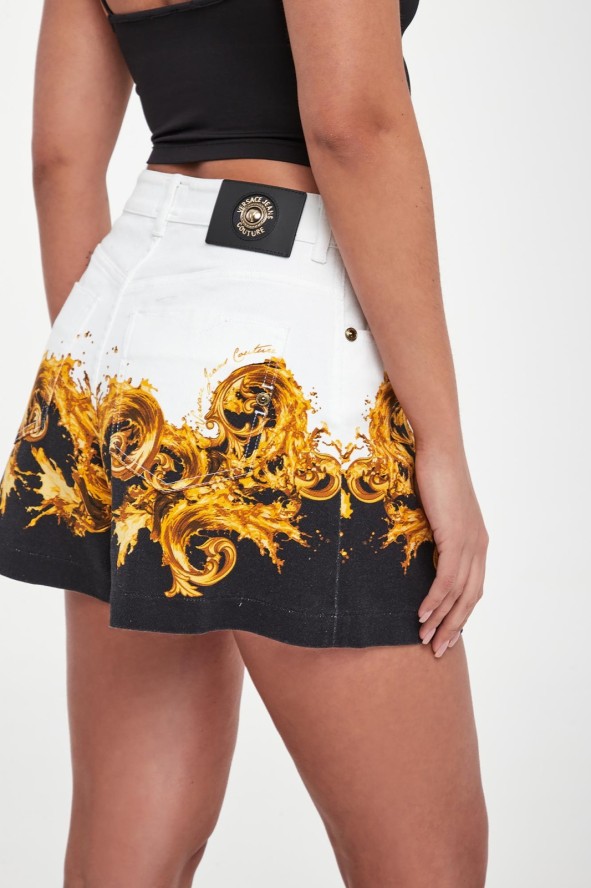 Szorty damskie jeansowe z klamrami VERSACE JEANS COUTURE