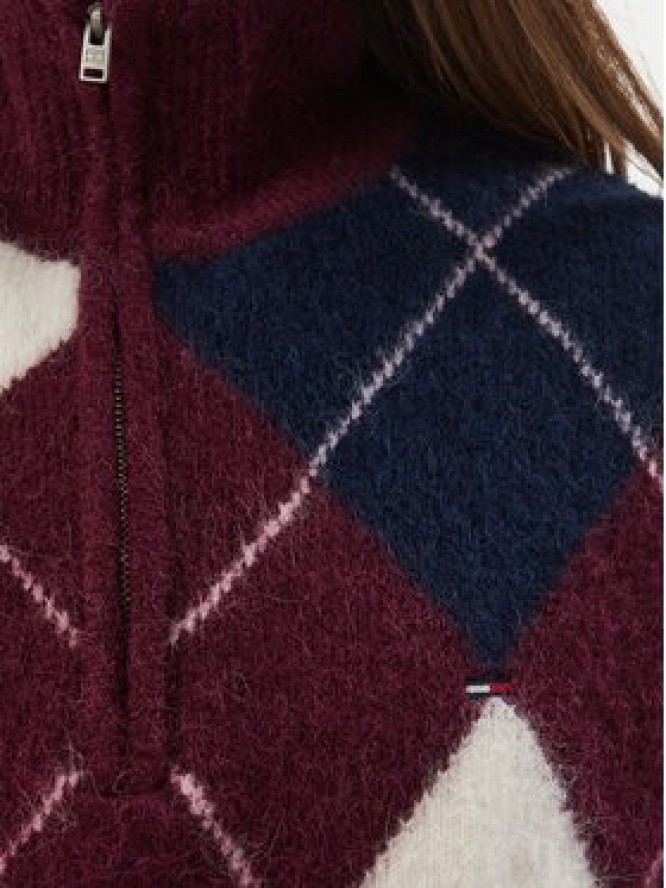 Tommy Jeans Sweter Fluffy DW0DW23351 Fioletowy Regular Fit