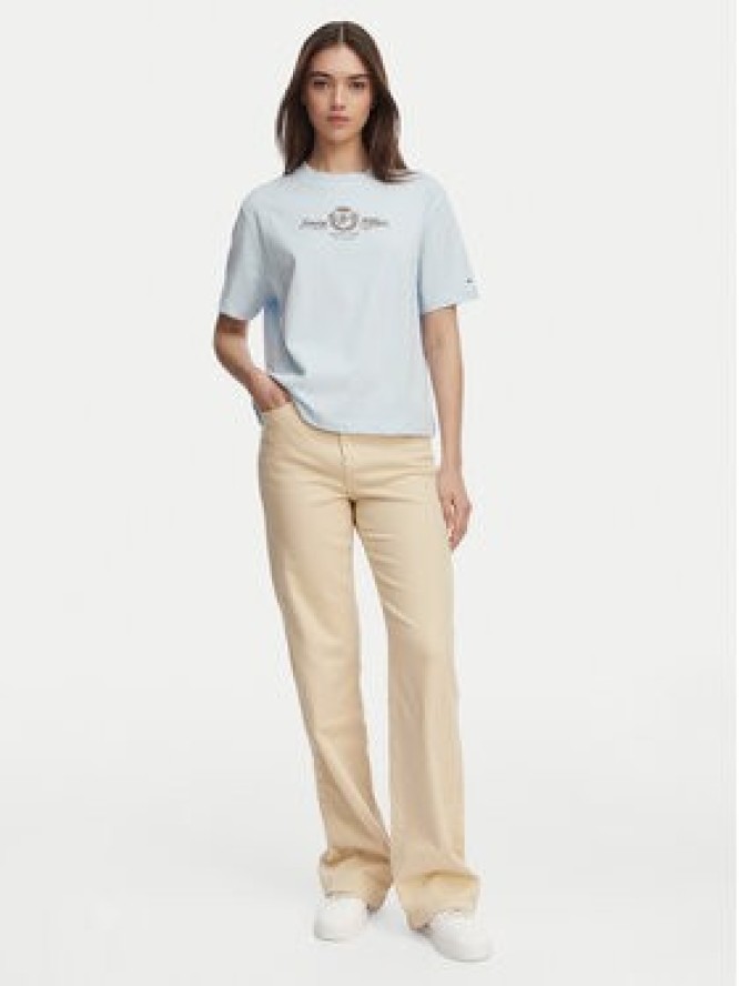 Tommy Hilfiger T-Shirt Crest WW0WW48713 Niebieski jasny Relaxed Fit
