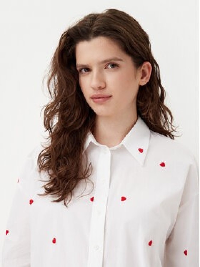 JDY Koszula Nelly 15330490 Biały Loose Fit
