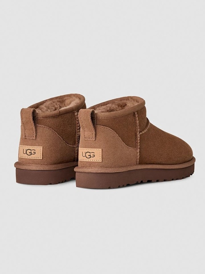 UGG Botki "Ultra Mini" w kolorze brązowym ze skóry owczej rozmiar: 37