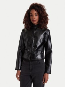 Guess Kurtka z imitacji skóry W6YL32 W3173 Czarny Regular Fit