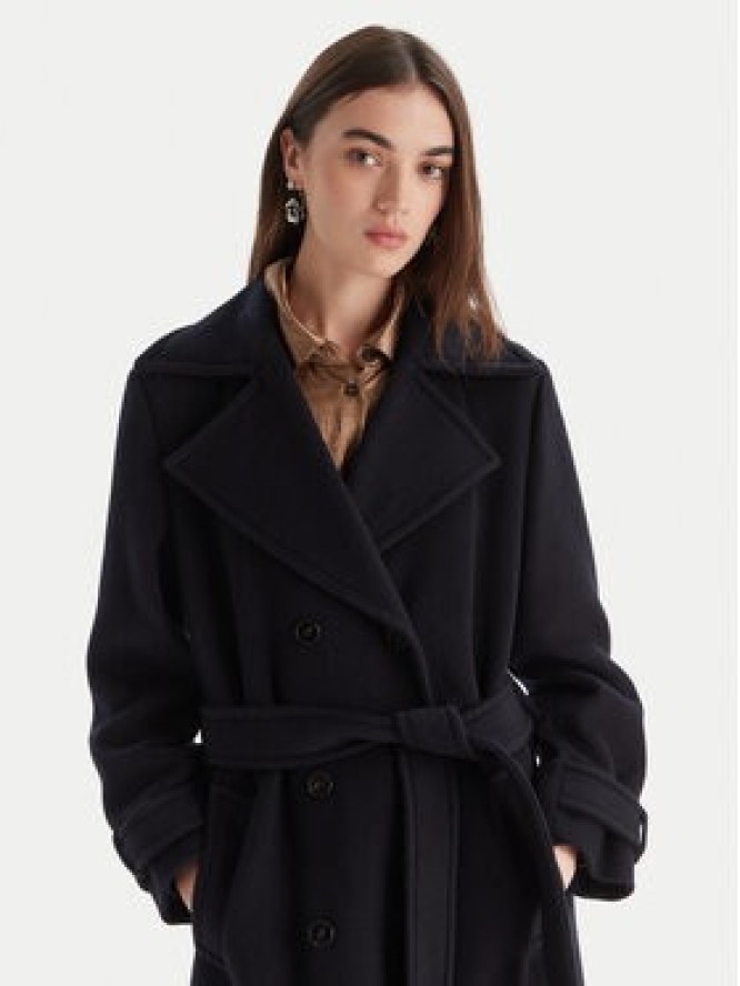 Marella Płaszcz wełniany Balcone 2523016112 Granatowy Regular Fit