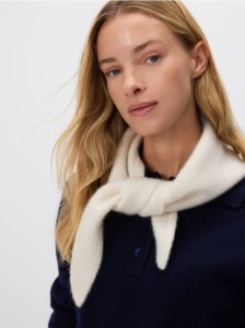 Szal z wełną i kaszmirem - złamana biel