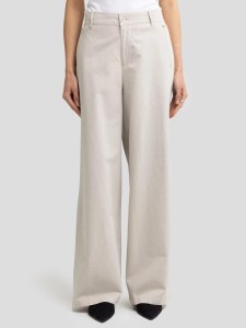 Spodnie damskie wide z dodatkiem lnu beżowe Maryliana 800