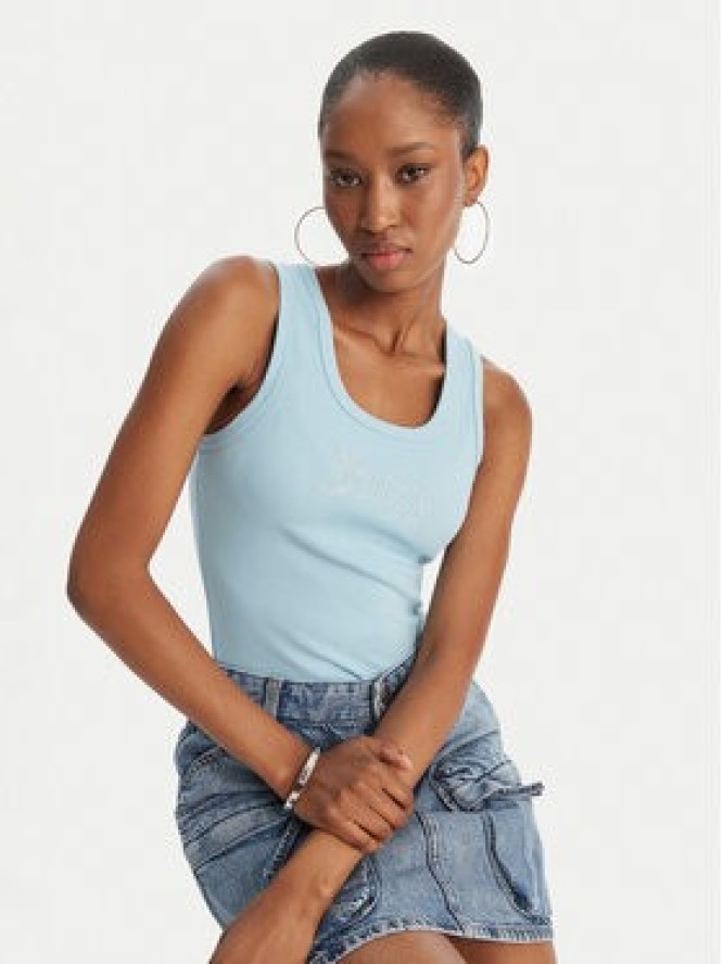 Juicy Couture Top Thin Strap JCWLV126308 Błękitny Slim Fit
