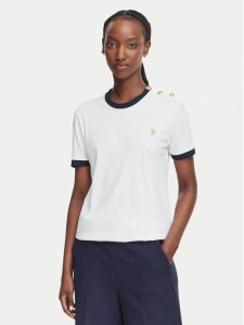 Beverly Hills Polo Club T-Shirt P-SS26W-TS0104 Biały Regular Fit