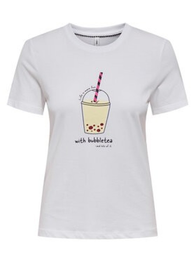 ONLY T-Shirt Fun Life 15349901 Biały Regular Fit