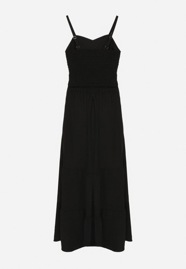 Czarny Komplet z Dopasowanym Topem i Rozkloszowaną Spódnicą Addira