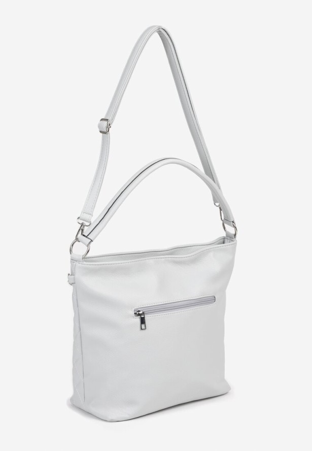 Niebieska Torebka Shopperka z Pikowaniem i Paskiem Lanarista