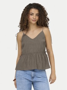 ONLY Top Nele 15370325 Beżowy ciemny Regular Fit