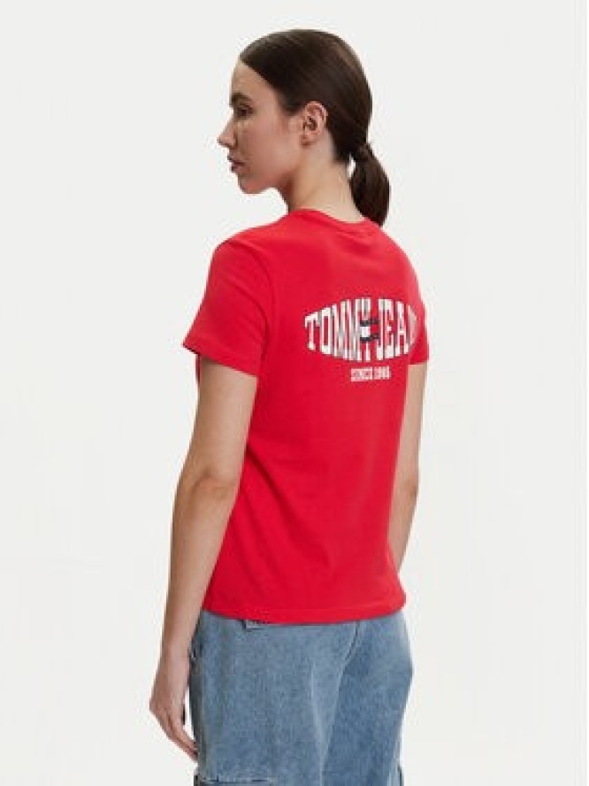 Tommy Jeans T-Shirt DW0DW22274 Czerwony Regular Fit