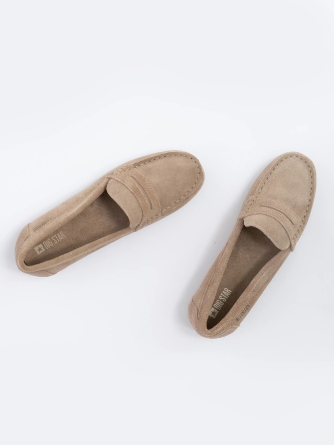 Mokasyny damskie zamszowe brązowe NN274572 803