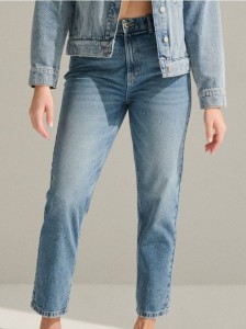 Jeansy mom fit - niebieski