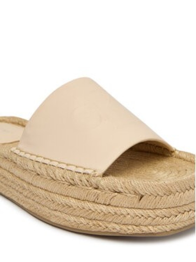 Calvin Klein Espadryle Flatf Espa Mule Lth Mg HW0HW03027 Beżowy
