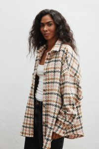 Koszula wierzchnia z wełną WIELOKOLOROWA - LAPIS 9358-S/M