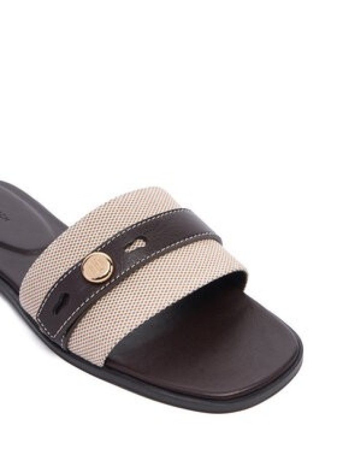Tory Burch Klapki Romy Slide 183307 Brązowy