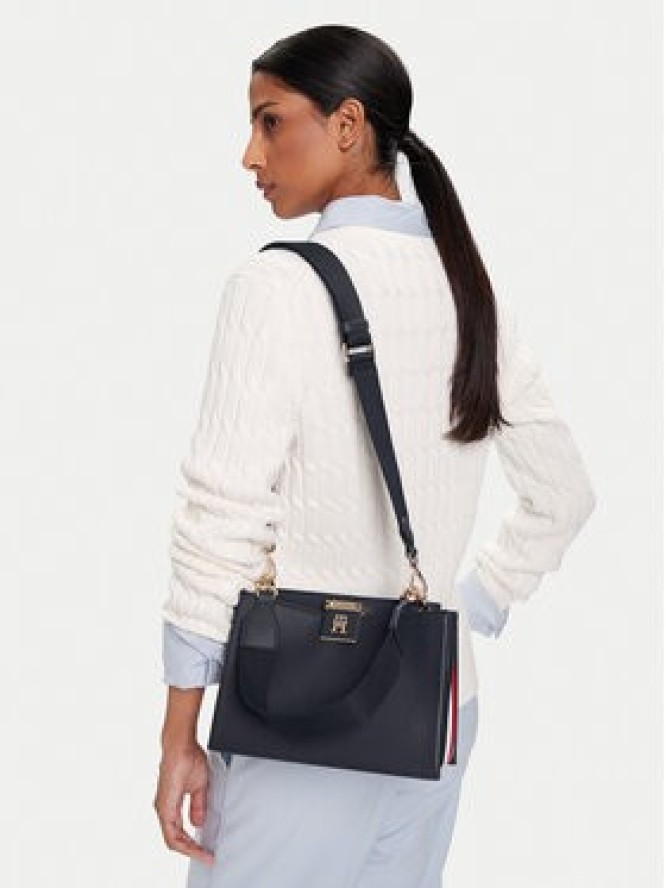 Tommy Hilfiger Torebka Th Her Med Satchel Corp AW0AW17830 Granatowy