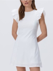 Sukienka mini z falbanami - biały