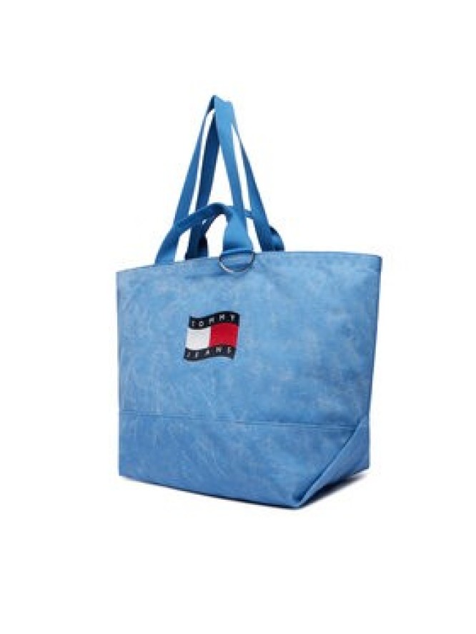 Tommy Hilfiger Torebka Wavy Flag Canvas Tote Bag AW0AW18466 Niebieski