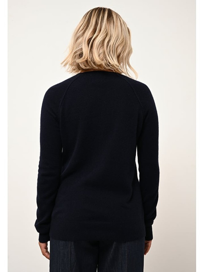 Just Cashmere Kaszmirowy sweter "Helen" w kolorze granatowym rozmiar: L