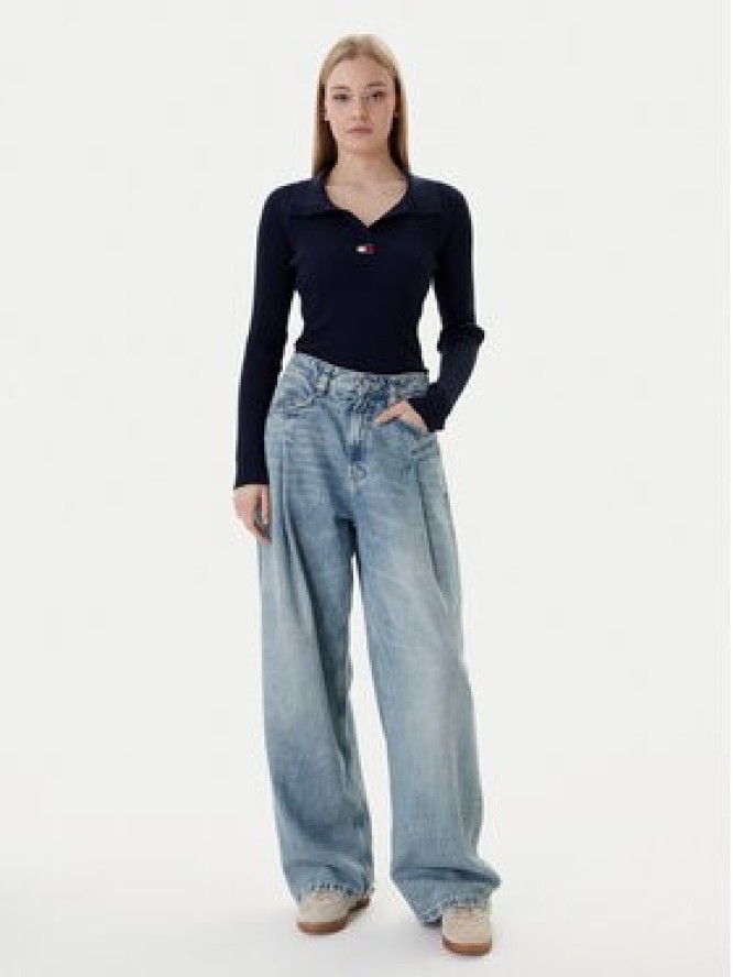 Tommy Jeans Sweter DW0DW22036 Granatowy Slim Fit